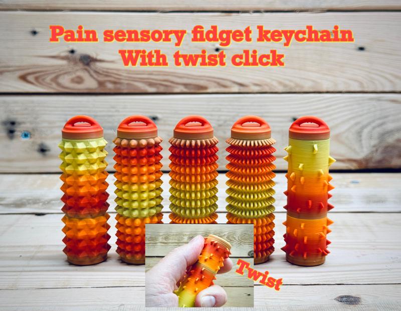 pain sensory keychain with twist clicker
