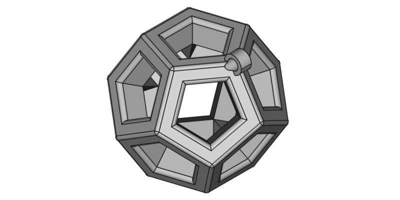 Dodecahedron key ring