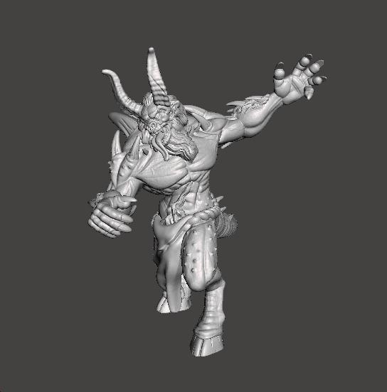 HORNED DEMON MINIATURE MODEL FOR FANTASY GAMES DND RPG