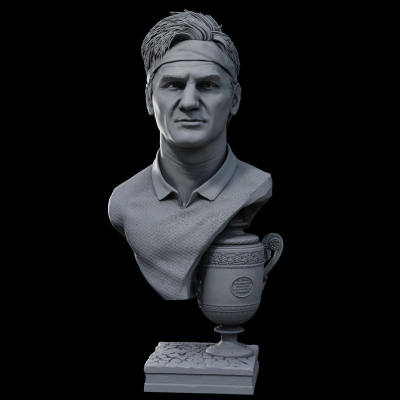 Roger Federer bust for 3d printing