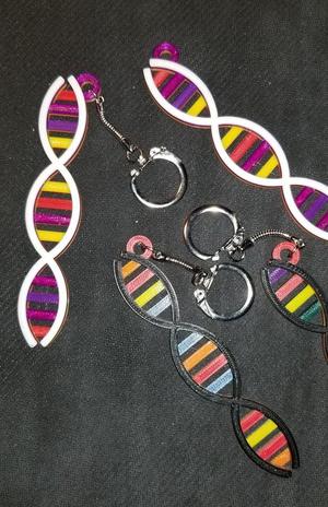 DNA strand keychain