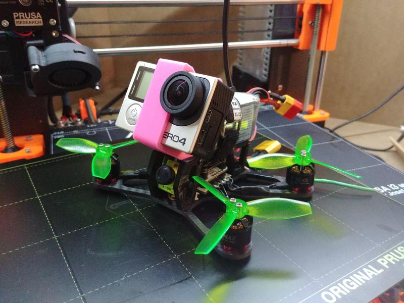 3" quadcopter drone frame with gopro hero 4 mount
