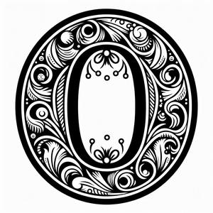 Frottage creation: letter O (version 4)