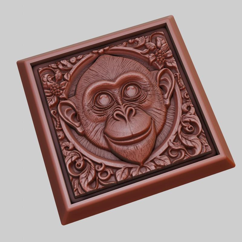 Monkey Animal 3D Model for CNC Router Laser & 3D Printer