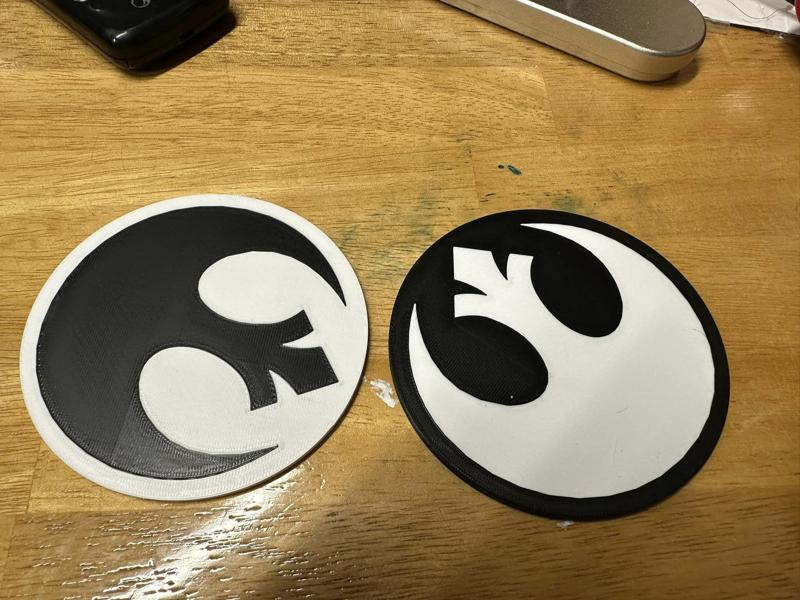 2 Side Coaster Rebel Alliance and Galactic Empire