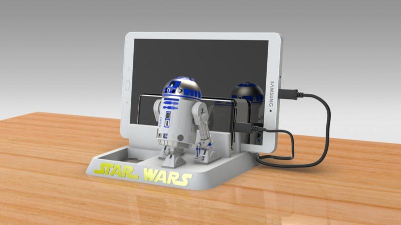 NEW - STAR WARS R2D2 - ANDROID - CELL PHONE AND TABLET HOLDER
