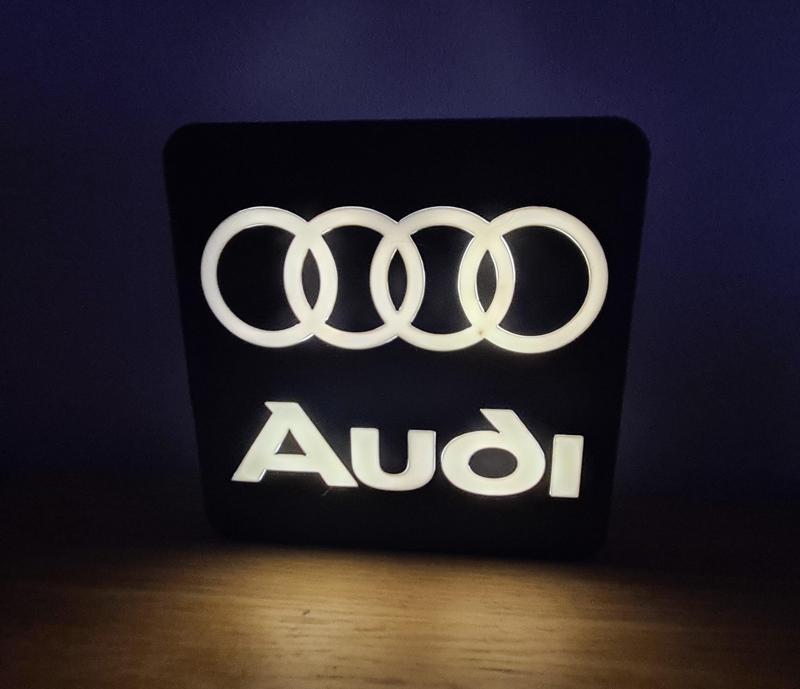 Easy Print Any Printer Audi LED Lightbox Wall or desk Mounted Lamp Light A1 A3 Q3 Q4 Q5 Q7 Q8 A3 S5 RS Sport TT GT TTS RS QUATTRO ETRON Parking Garage Workshop