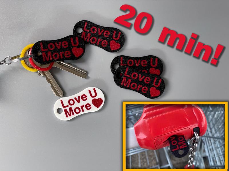 Love U More Shopping cart Key - Key Chain
