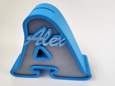 Piggy bank Letter A - Alex