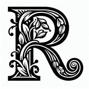 Frottage creation: letter R (version 3)