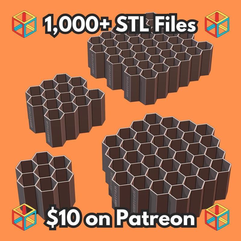 Honeycomb Shaped Holders for Water Propagating Stem and Leaf Cuttings MineeForm FDM 3D Print STL File