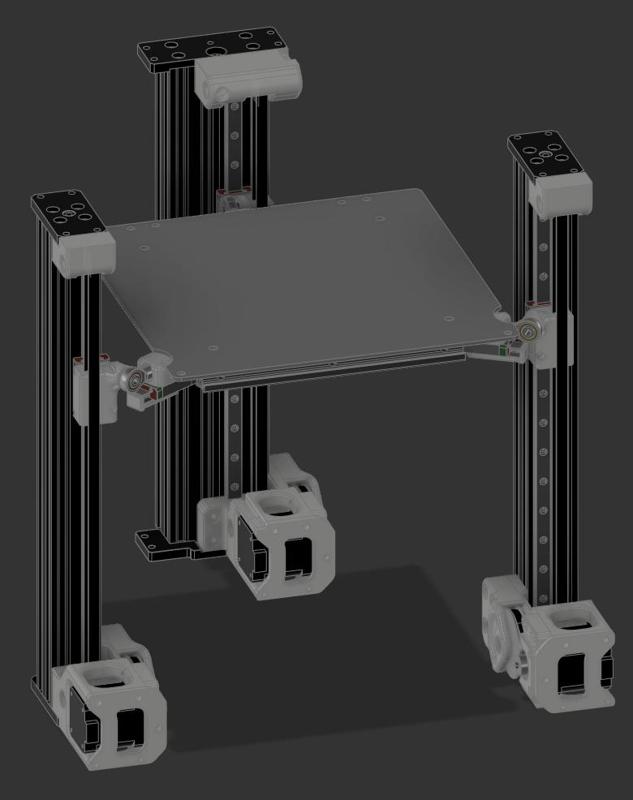 Ender 7 Belted Kinematic Bed Mount (Triple Z)