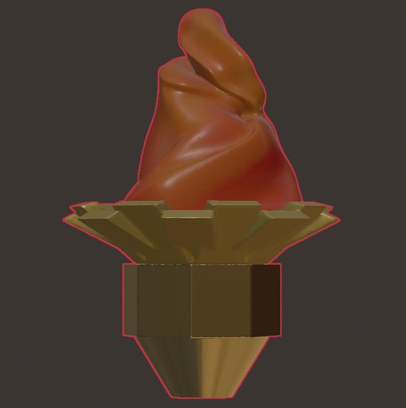 Printbed Olympics nozzle flame container
