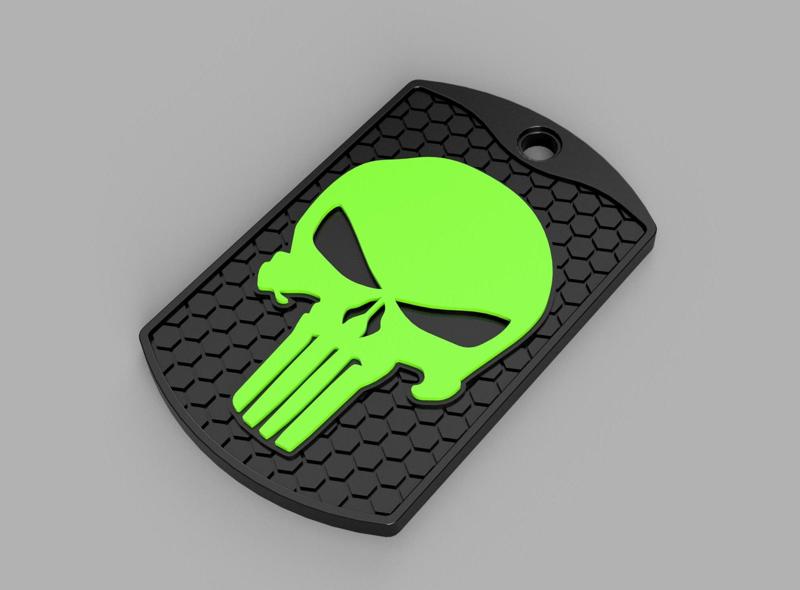 Punisher Keychain Pendant