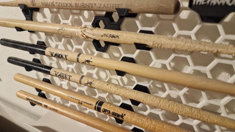 Drumstick holder - honeycomb storage wall