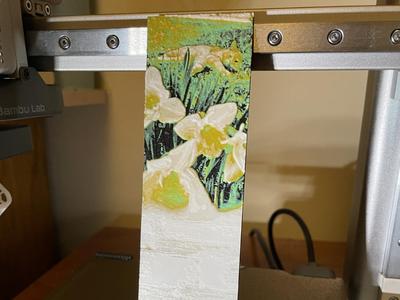 Cat in the flowers bookmark