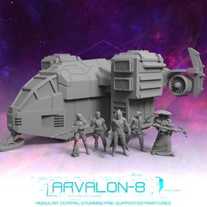 Arvalon-8 Zimeons' Crew and the Mako V2