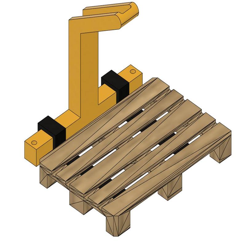 crane fork with pallet