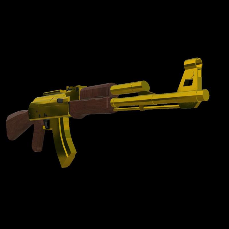 Golden Kalashnikov Exquisite 3D Model of the Gilded AK-47