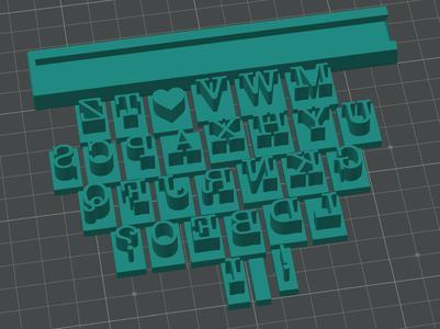 Letter set with holder