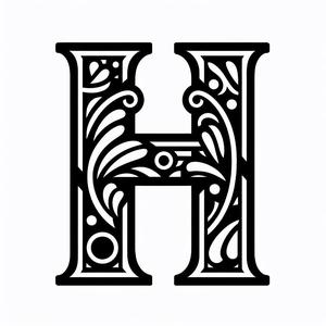 Frottage creation: letter H (version 1)