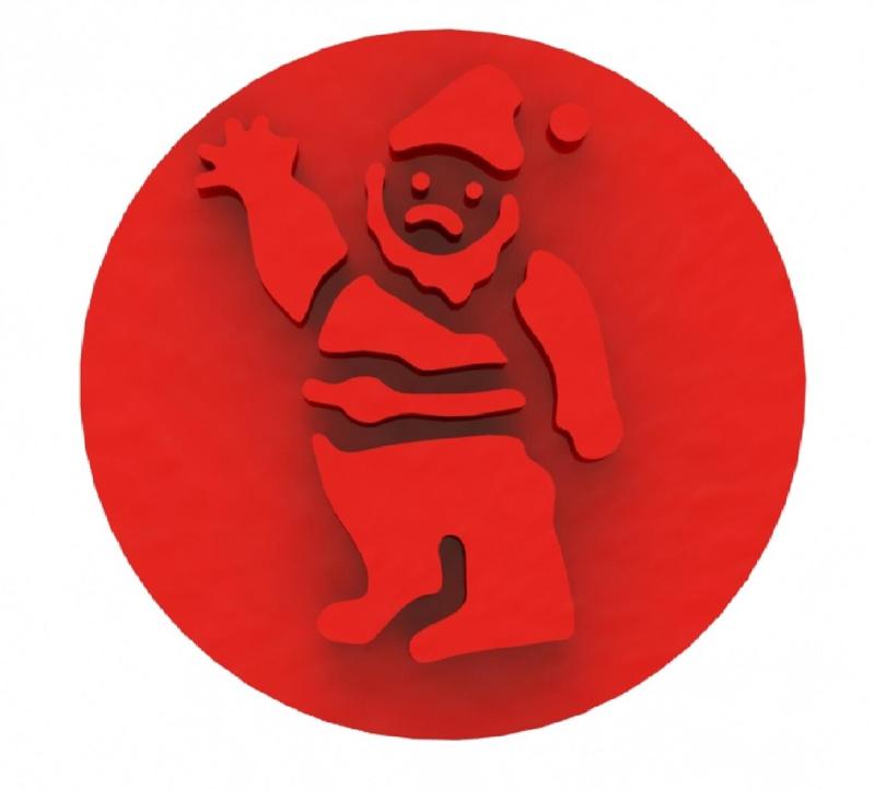 Sant Claus Christmas cookie embosser