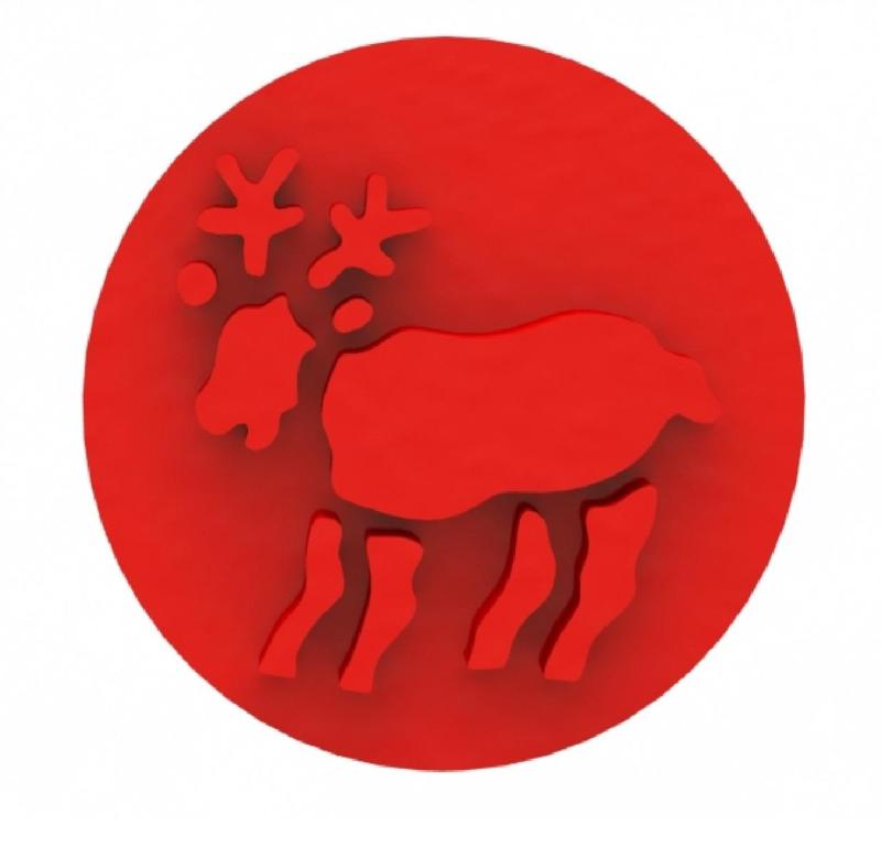 Reindeer Christmas cookie embosser