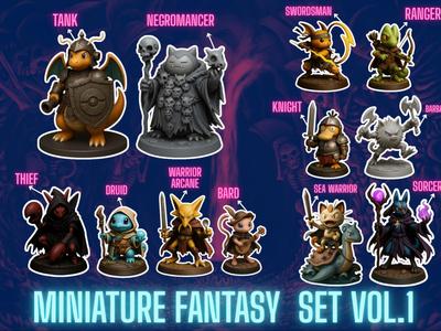 SET MINIATURE FANTASY FOR BOARDGAMES OR FUN