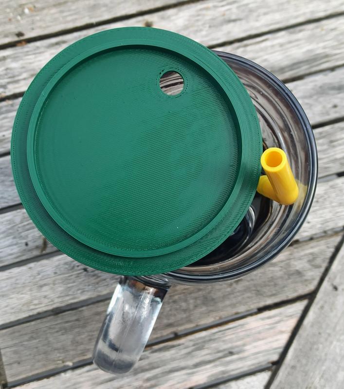 Simple lid/cover for large glass/beermug/litres