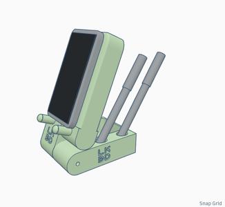 Ajustable Modern office Desk phone dock stand mount pen and acessories storage "Green"