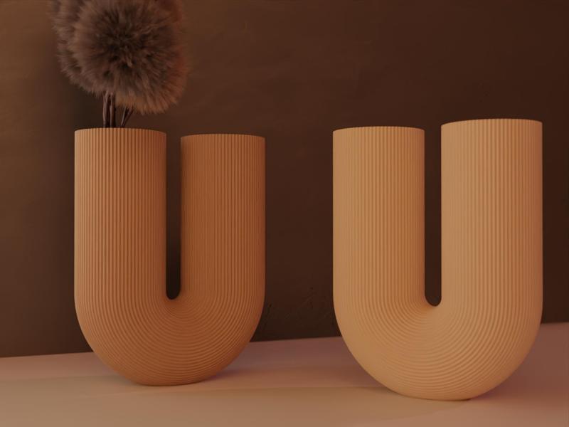 Minimalist Arch dune U shape vase