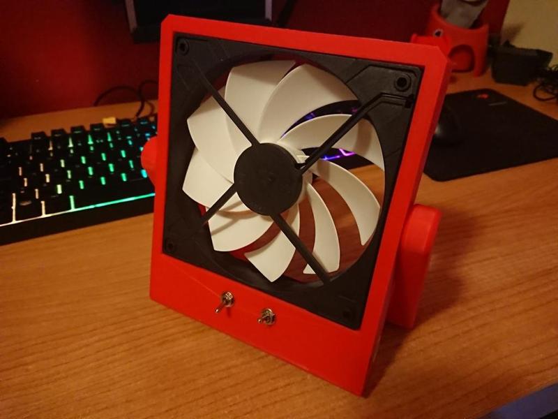 Portable desk fan 140mm with usb-c/micro-usb xt60