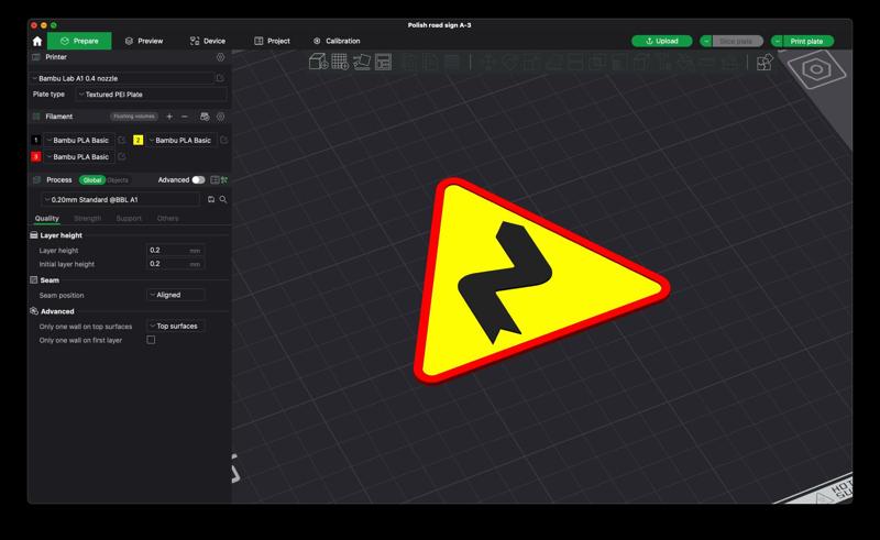 Polish road sign A-3