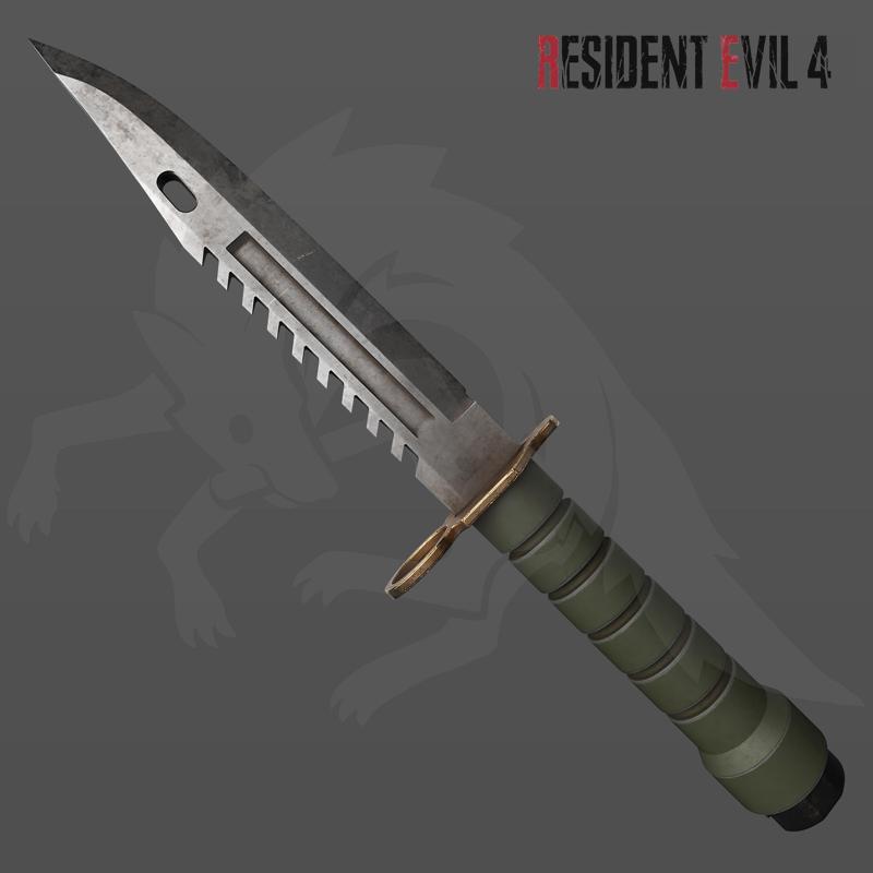 Leon Kennedy Combat Knife from Residual Evil 4 Remake for cosplay