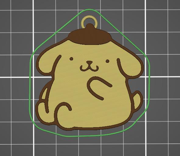 Keychain Sanrio Pompompurin dog keyring anime cute