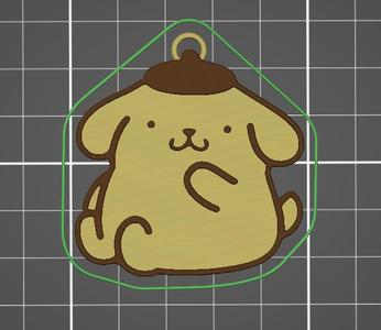 Keychain Sanrio Pompompurin dog keyring anime cute