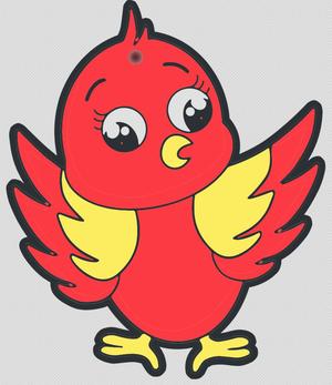 Cute bird double sided keychain