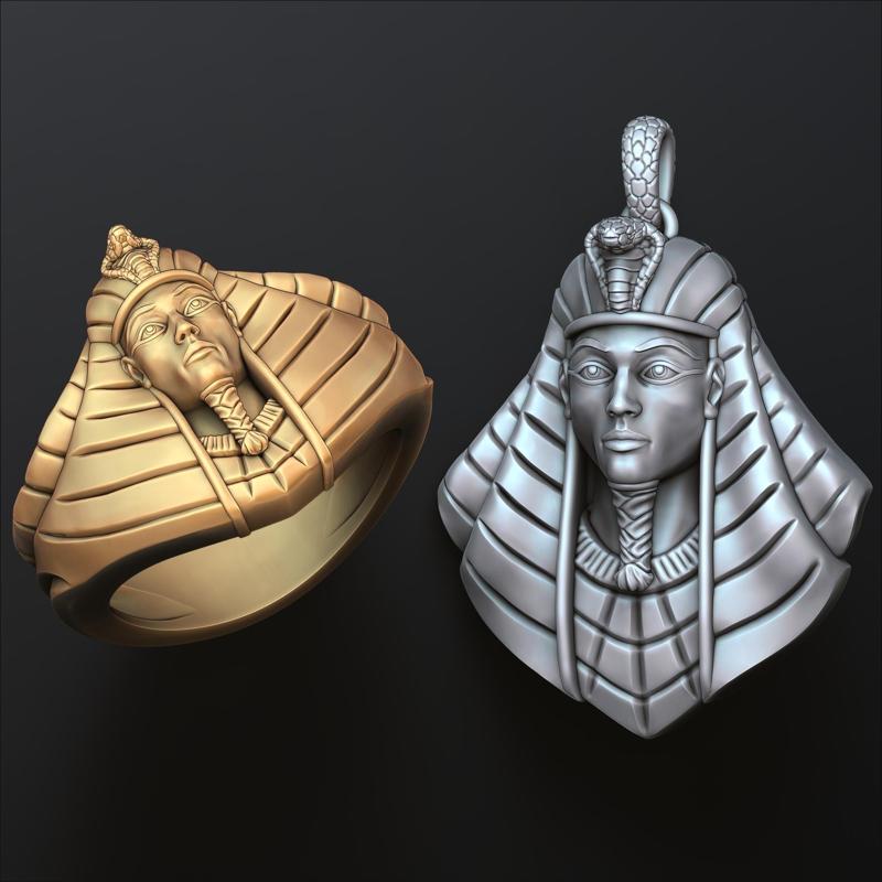 Pharaoh Pendant Ring Set 3D print model