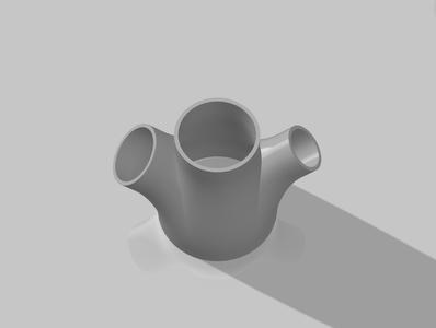 Parametric Three Way Inline Splitter Pipe or Hose Fitting