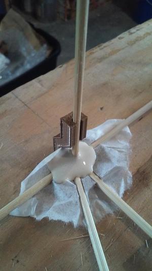 Barbecue skewer bridge gluing brackets