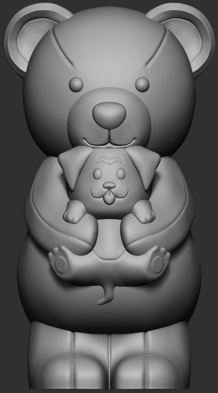 Teddy bear with puppy for decoration