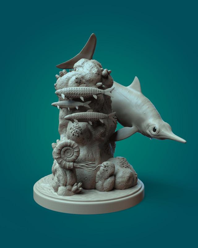 Ophthalmosaurus in the environment