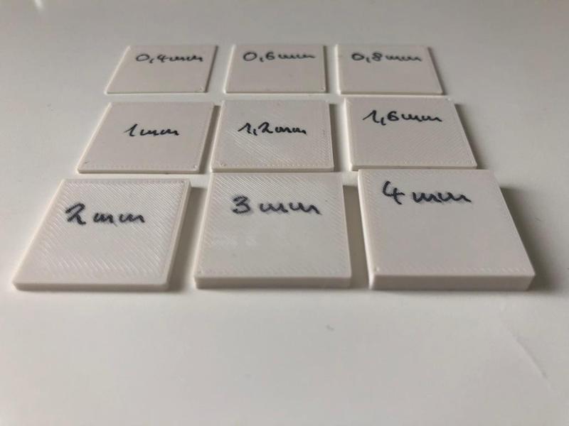 Thickness samples - design help tool