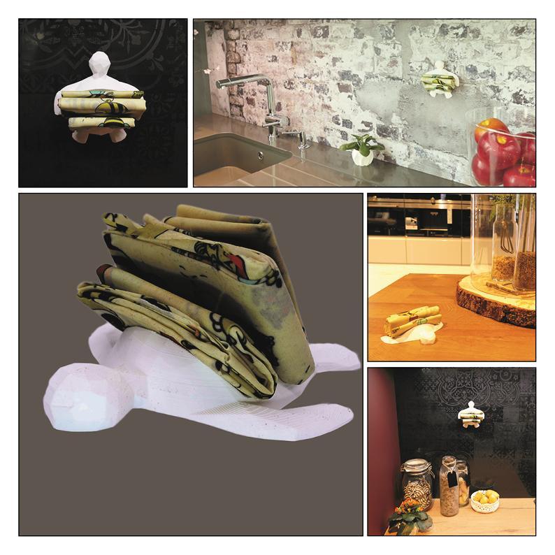 Beeswax wrap holder - Turtle low-poly Design for 3 wraps S, M & L