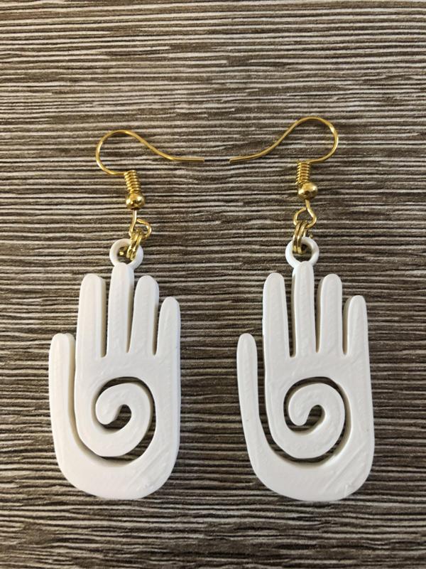Mayan hand earrings