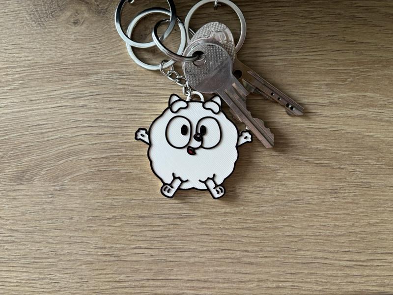 Pom Pom from Bluey keychain (Pomeranian pup dog)