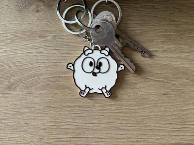 Pom Pom from Bluey keychain (Pomeranian pup dog)