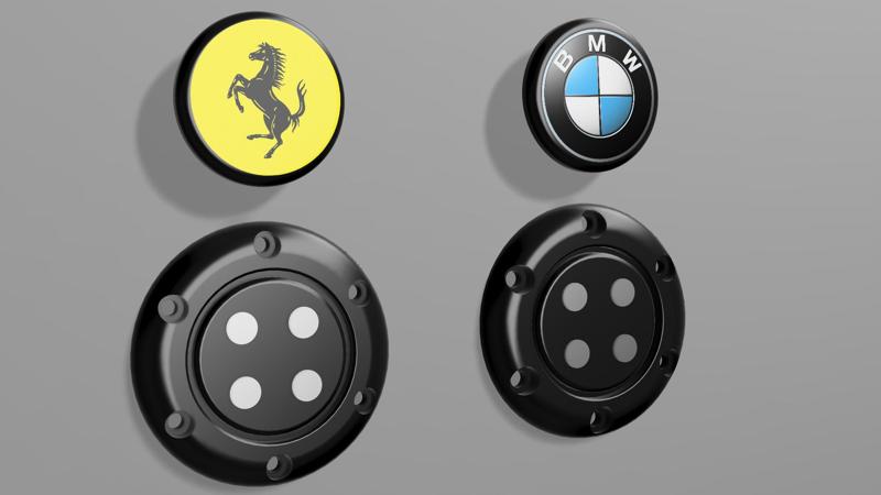 STEERING WHEEL MAGNETIC EMBLEM / BADGE HOLDER 70 MM