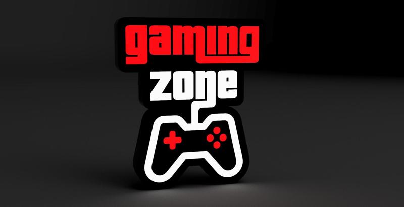 Gaming Zone Lightbox | LED Lamp | for gamers room