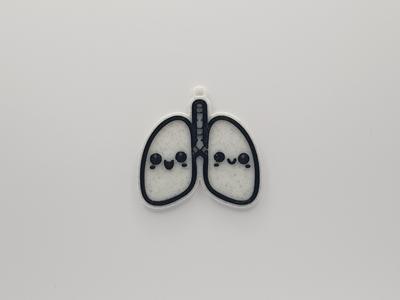 Happy Anatomical Lungs Keychain
